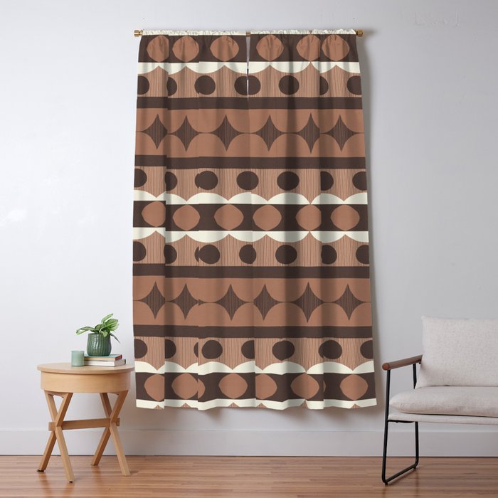 Geometric Repeats 2 Inspired by PANTONE 17 1230 Mocha Mousse Window Curtain Gallery Image 5