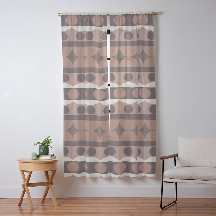Geometric Repeats 2 Inspired by PANTONE 17 1230 Mocha Mousse Window Curtain Gallery Image 9