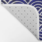 Japanese Seigaiha Wave - Navy Palette Bath Mat Gallery Image 2