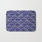 Japanese Seigaiha Wave - Navy Palette Bath Mat Gallery Image 1
