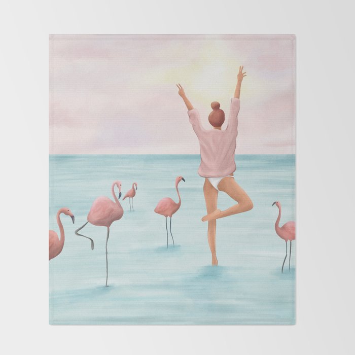 Big Flamingo Throw Blanket Gallery Image 2