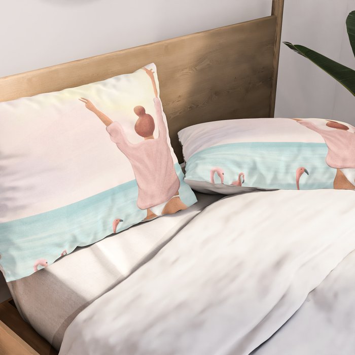 Big Flamingo Pillow Sham Gallery Image 2