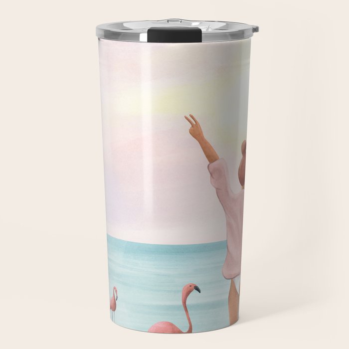 Big Flamingo Travel Mug Gallery Image 1