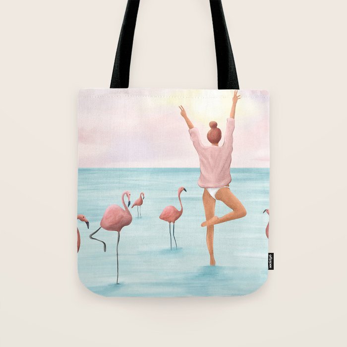 Big Flamingo Tote Bag Gallery Image 1