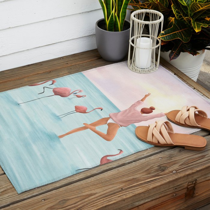 Big Flamingo Outdoor Rug Gallery Image 2