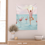 Big Flamingo Wall Tapestry Gallery Image 2
