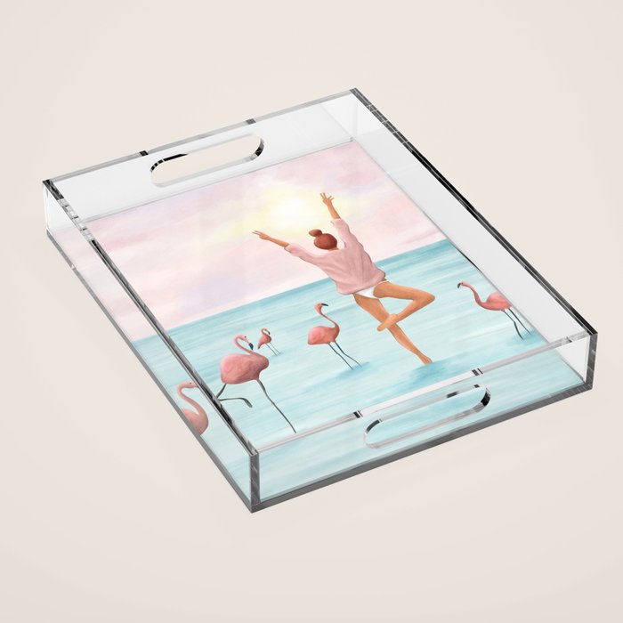 Big Flamingo Acrylic Tray Gallery Image 1