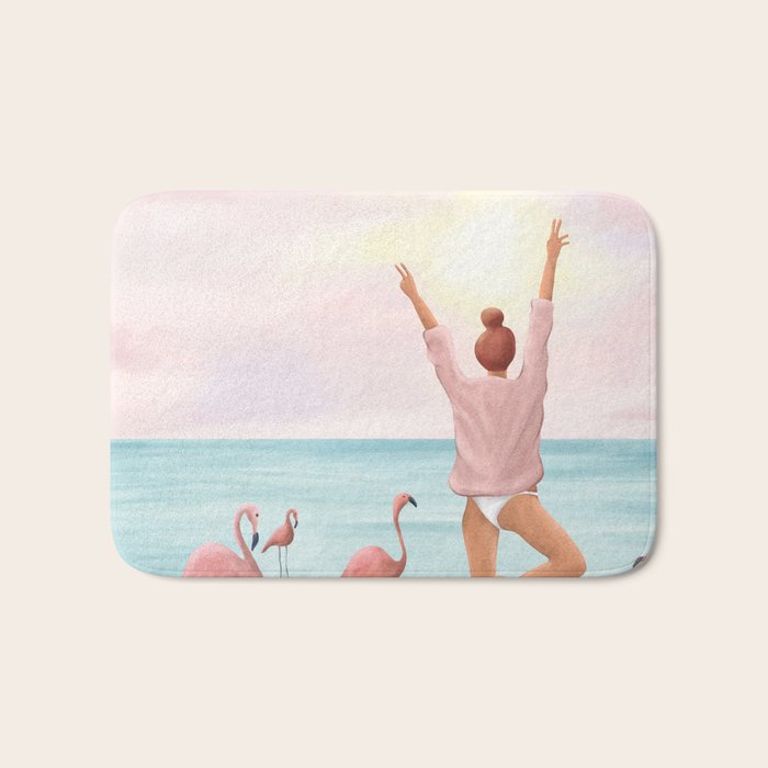 Big Flamingo Bath Mat Gallery Image 1