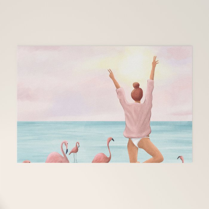 Big Flamingo Welcome Mat Gallery Image 1