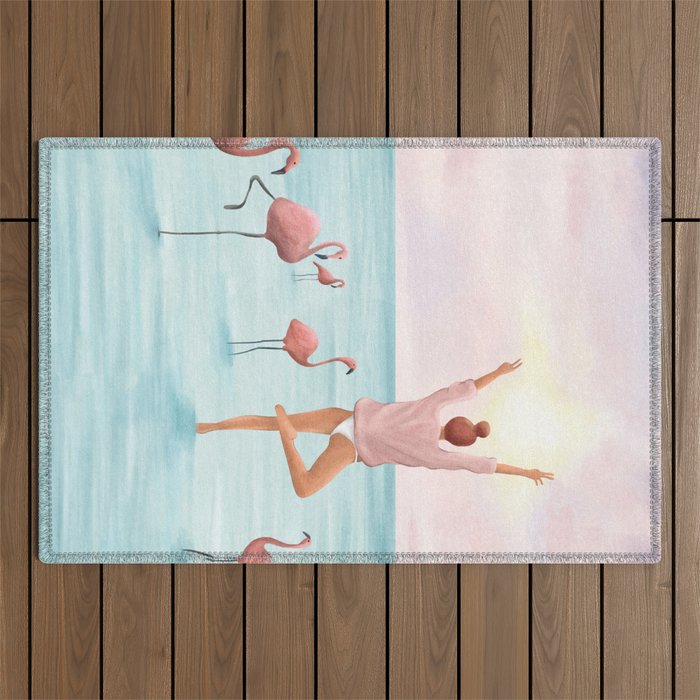 Big Flamingo Outdoor Rug Gallery Image 1