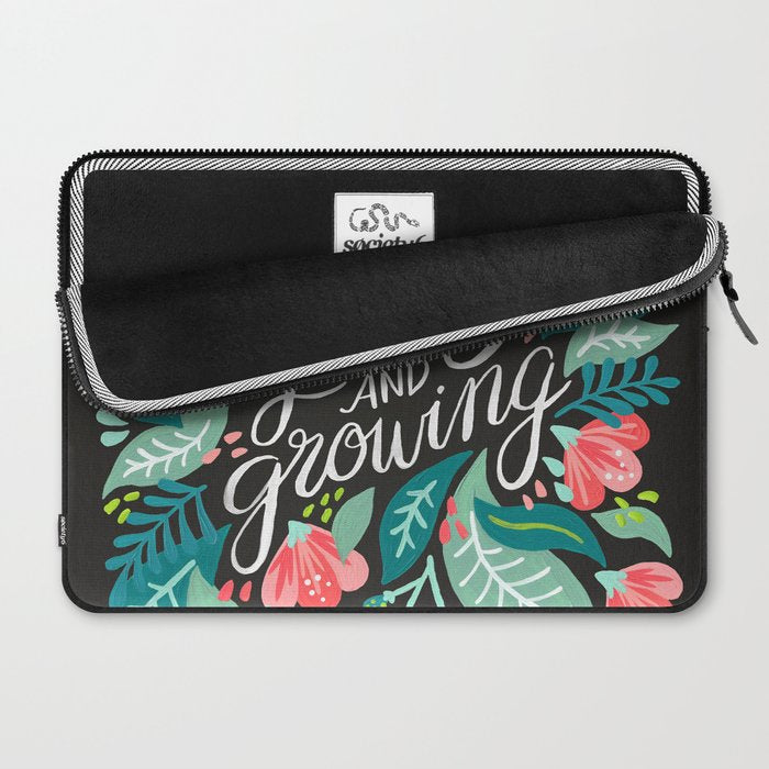 Keep on Going & Growing â Pink on Charcoal Laptop Sleeve Gallery Image 2