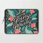 Keep on Going & Growing â Pink on Charcoal Laptop Sleeve Gallery Image 1
