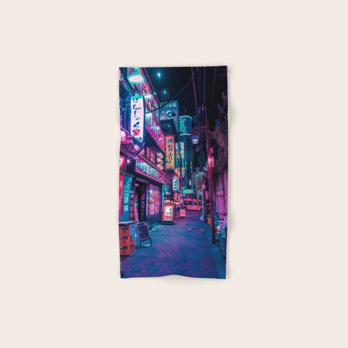 Magic of Cyberpunk Japan Bath Towel Gallery Image 1