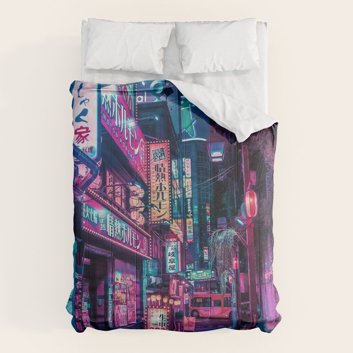 Magic of Cyberpunk Japan Comforter Gallery Image 6