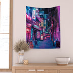 Magic of Cyberpunk Japan Wall Tapestry Gallery Image 2