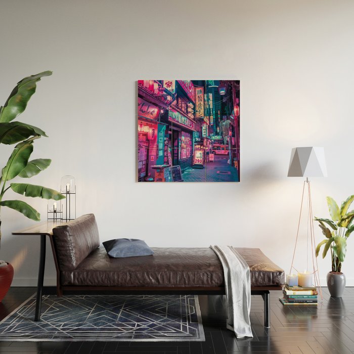 Magic of Cyberpunk Japan Wood Wall Art Gallery Image 2