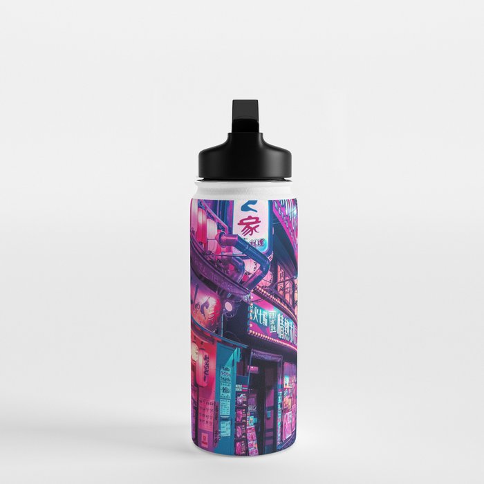 Magic of Cyberpunk Japan Water Bottle Gallery Image 3