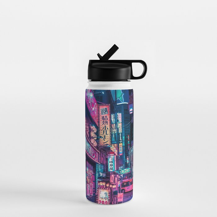 Magic of Cyberpunk Japan Water Bottle Gallery Image 1