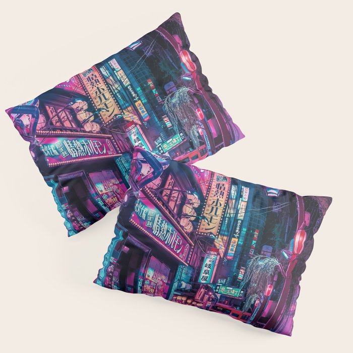 Magic of Cyberpunk Japan Pillow Sham Gallery Image 3