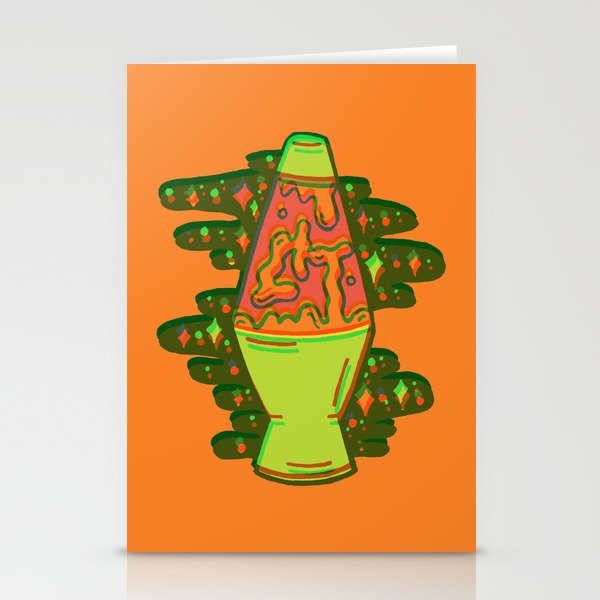 Lit lava lamp in orange in 3D Stationery Card Gallery Image 2