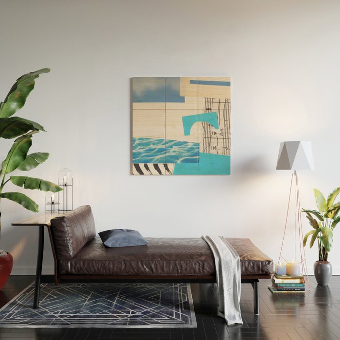One Color Collection / Picton Blue Wood Wall Art Gallery Image 2