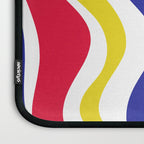 Retro Liquid Swirl Abstract Pattern Blue Red Yellow White Laptop Sleeve Gallery Image 3