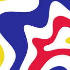 Retro Liquid Swirl Abstract Pattern Blue Red Yellow White Coffee Mug Gallery Image 2