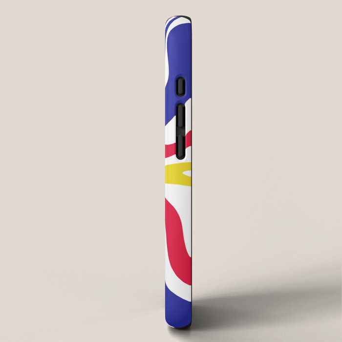 Retro Liquid Swirl Abstract Pattern Blue Red Yellow White iPhone Case Gallery Image 2