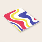 Retro Liquid Swirl Abstract Pattern Blue Red Yellow White Notebook Gallery Image 3