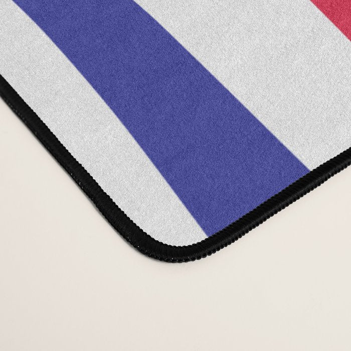 Retro Liquid Swirl Abstract Pattern Blue Red Yellow White Desk Mat Gallery Image 4