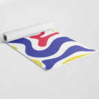 Retro Liquid Swirl Abstract Pattern Blue Red Yellow White Yoga Mat Gallery Image 2