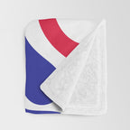 Retro Liquid Swirl Abstract Pattern Blue Red Yellow White Throw Blanket Gallery Image 3