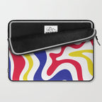 Retro Liquid Swirl Abstract Pattern Blue Red Yellow White Laptop Sleeve Gallery Image 2