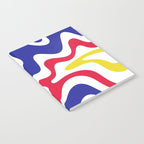 Retro Liquid Swirl Abstract Pattern Blue Red Yellow White Notebook Gallery Image 2