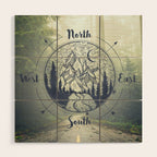 Compass Mountain Road Trip Wood Wall Art Gallery Image 1