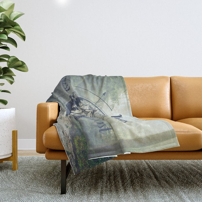 Compass Mountain Road Trip Throw Blanket Gallery Image 1