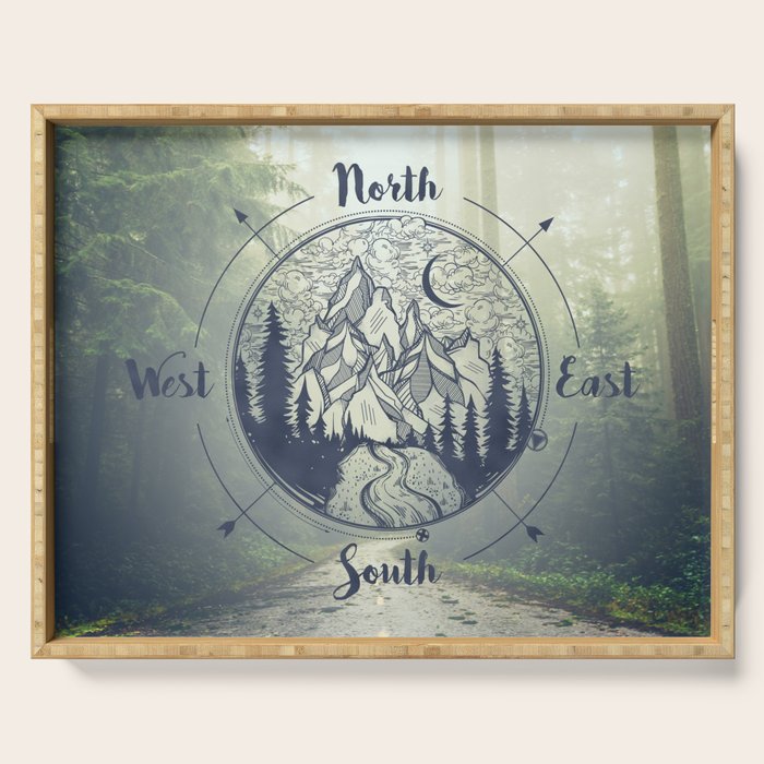 Compass Mountain Road Trip Serving Tray Gallery Image 1