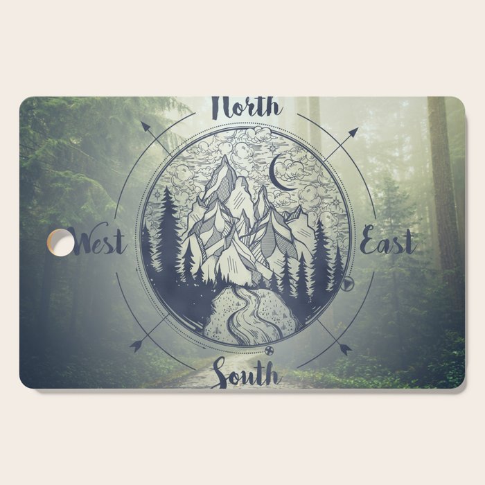 Compass Mountain Road Trip Cutting Board Gallery Image 1