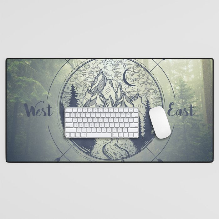 Compass Mountain Road Trip Desk Mat Gallery Image 1