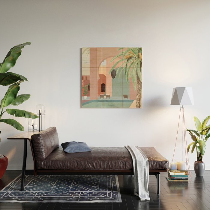 Moroccan Pool Wood Wall Art Gallery Image 2