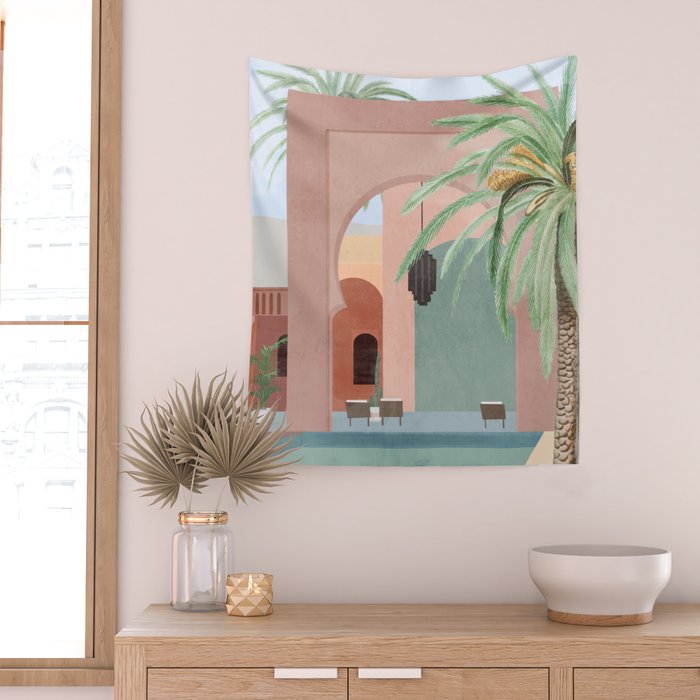 Moroccan Pool Wall Tapestry Gallery Image 2