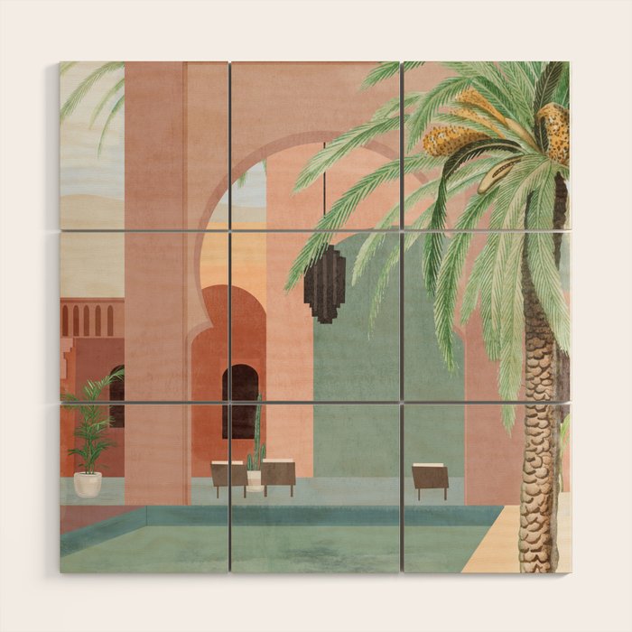 Moroccan Pool Wood Wall Art Gallery Image 1