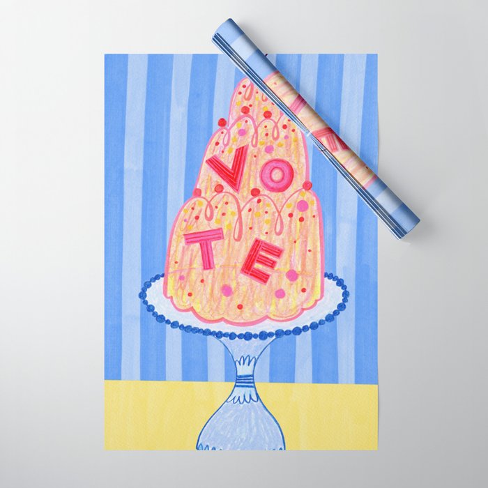 Mold the Future & Vote in Blueberry Blue Wrapping Paper Gallery Image 1