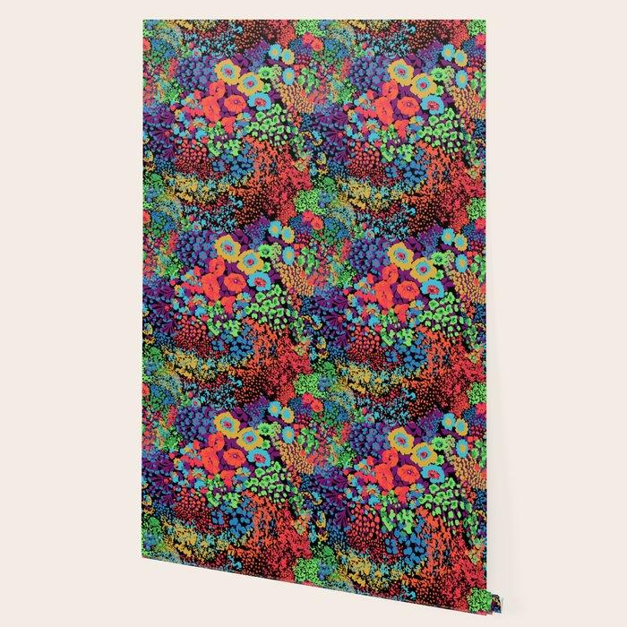 Vintage Floral Neon Wallpaper Gallery Image 2