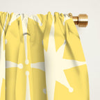 Midcentury Modern Atomic Starburst Pattern in Soft Yellow Window Curtain Gallery Image 2