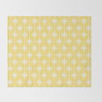 Midcentury Modern Atomic Starburst Pattern in Soft Yellow Throw Blanket Gallery Image 2