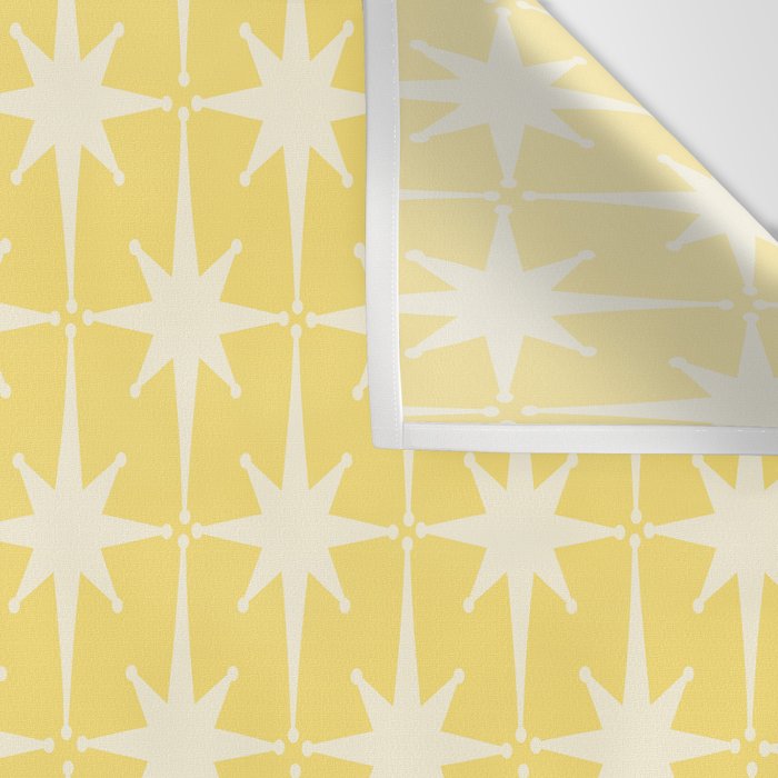 Midcentury Modern Atomic Starburst Pattern in Soft Yellow Wall Tapestry Gallery Image 3