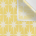 Midcentury Modern Atomic Starburst Pattern in Soft Yellow Wall Tapestry Gallery Image 3
