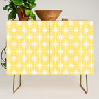 Midcentury Modern Atomic Starburst Pattern in Soft Yellow Credenza Gallery Image 1