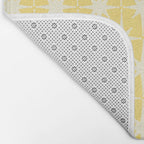 Midcentury Modern Atomic Starburst Pattern in Soft Yellow Bath Mat Gallery Image 2